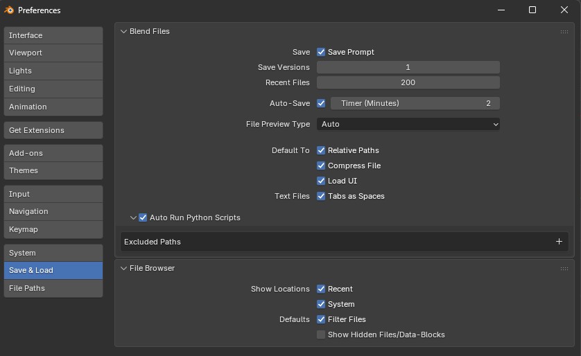 jak włączyć automatyczne zapisywanie w blenderze