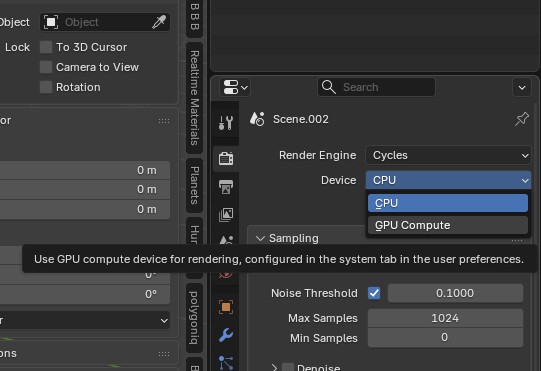 Przyspieszenie działania blendera zamieniając cpu na gpu