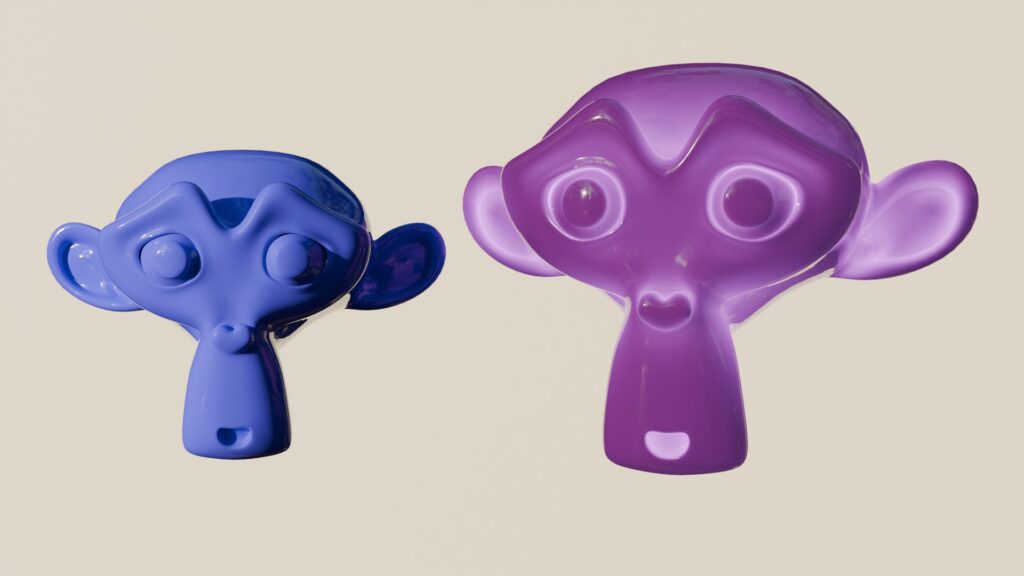 Porównanie zwykłego materiału z materiałem używającym Subsurface Scattering